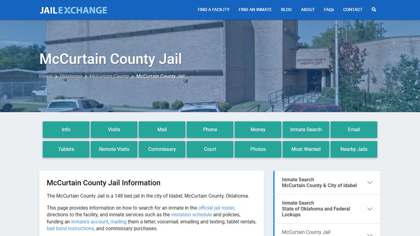 McCurtain County Jail, OK Inmate Search, Information