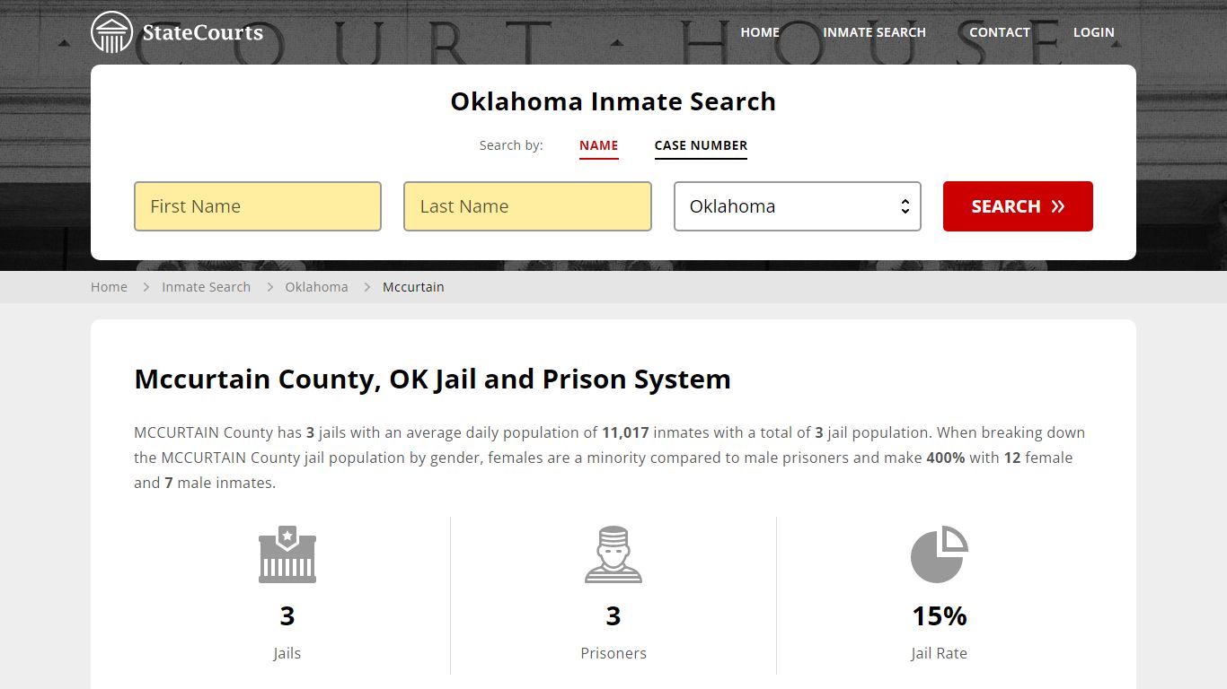 Mccurtain County, OK Inmate Search - StateCourts