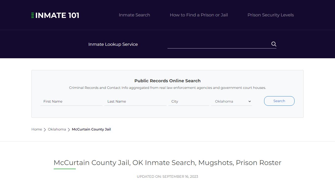 McCurtain County Jail, OK Inmate Search, Mugshots, Prison Roster